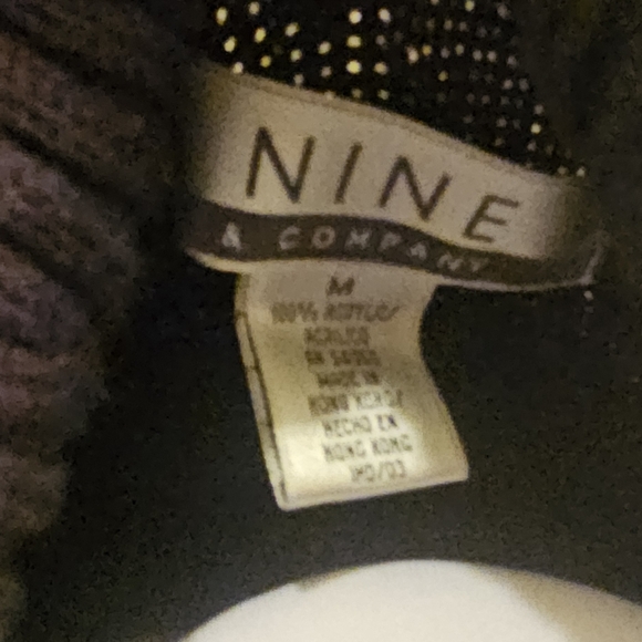 Vintage Nine & Co Sweater Womens Medium Black Turtleneck Ribbed Contrasting Trim - Picture 4 of 6